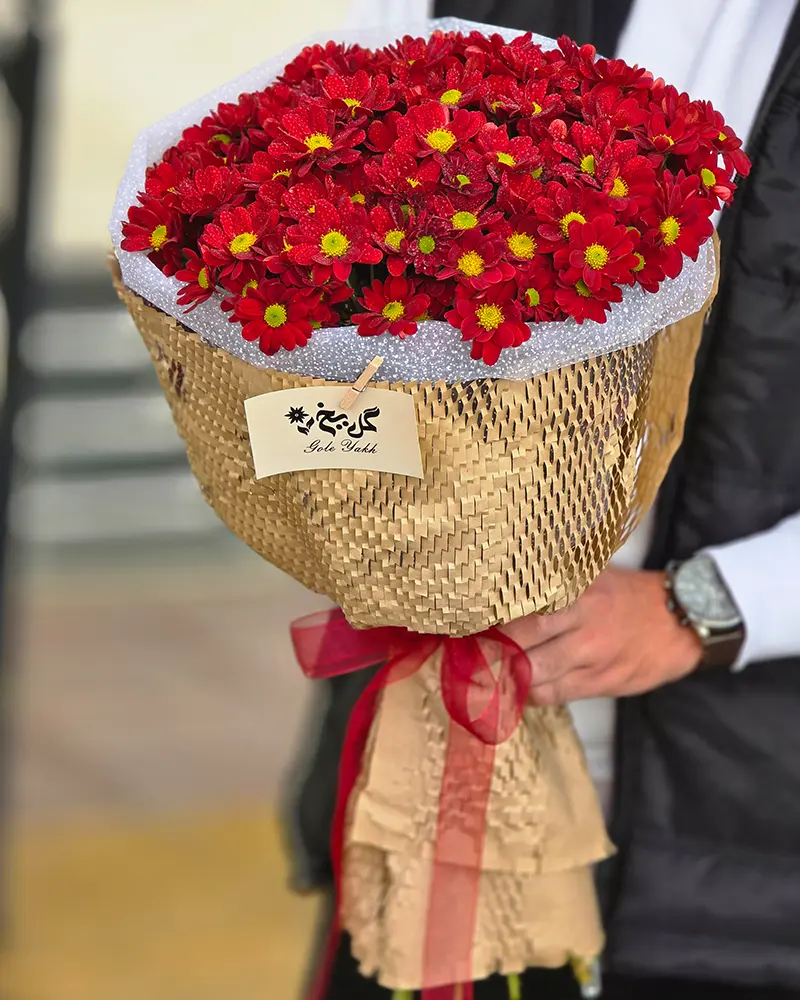 دسته گل داوودی قرمز